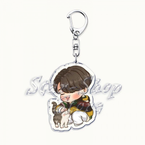 Popular Kpop Chibi Boys Keychain For Bag Accessories Cute Cartoon Idols Models Key Chain Móc Khóa In Theo Yêu Cầu, Chất Liệu Mica Trong Suốt In 2 Mặt , Dày 4mm