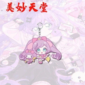 Puripara Q-version Key Chain Hello Kitty Melody Kuromi Linkage Key Student Backpack Small Móc Khóa In Theo Yêu Cầu, Chất Liệu Mica Trong Suốt In 2 Mặt , Dày 4mm