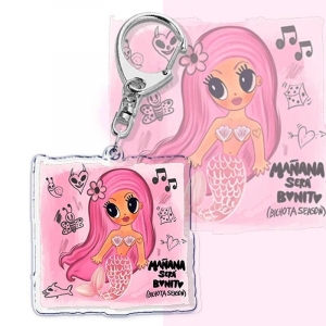 Qlona Cartoon Keychain For Women Bag Accessories Music Bonito Bichota Tng Pendant Micas Móc Khóa In Theo Yêu Cầu, Chất Liệu Mica Trong Suốt In 2 Mặt , Dày 4mm