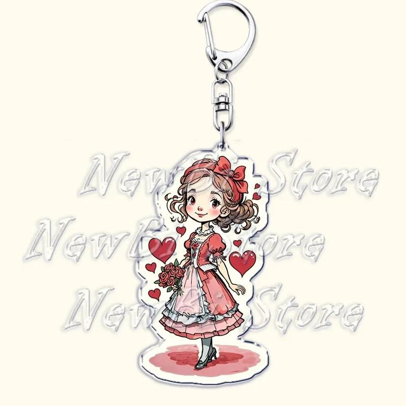 Retro Art Vintage Love Girls Boy Keychains For Accessories Bag Poetry Flower Illustration Key Móc Khóa In Theo Yêu Cầu, Chất Liệu Mica Trong Suốt In 2 Mặt , Dày 4mm 9 Retro Art Vintage Love Girls Boy Keychains For Accessories Bag Poetry Flower Illustration Key Móc Khóa In Theo Yêu Cầu, Chất Liệu Mica Trong Suốt In 2 Mặt , Dày 4mm - Ảnh 9