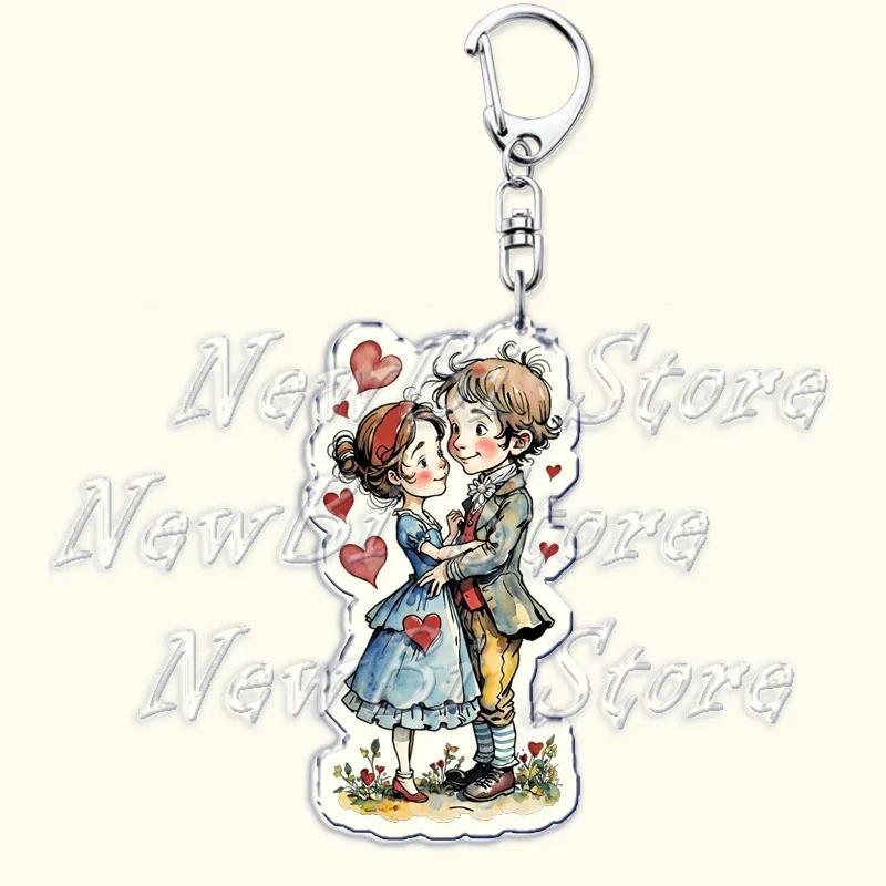 Retro Art Vintage Love Girls Boy Keychains For Accessories Bag Poetry Flower Illustration Key Móc Khóa In Theo Yêu Cầu, Chất Liệu Mica Trong Suốt In 2 Mặt , Dày 4mm 10 Retro Art Vintage Love Girls Boy Keychains For Accessories Bag Poetry Flower Illustration Key Móc Khóa In Theo Yêu Cầu, Chất Liệu Mica Trong Suốt In 2 Mặt , Dày 4mm - Ảnh 10