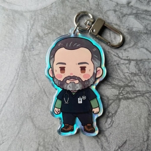 Robby Dana Pitt Tv Show Inspired Keychain Charm For Fans Customizable Engraved Metal Key Ring Móc Khóa In Theo Yêu Cầu, Chất Liệu Mica Trong Suốt In 2 Mặt , Dày 4mm