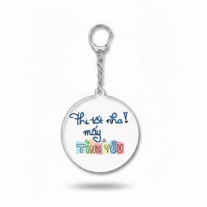 Round Mica Keychain With "it's Good Design! Loves" Móc Khóa In Theo Yêu Cầu, Chất Liệu Mica Trong Suốt In 2 Mặt , Dày 4mm
