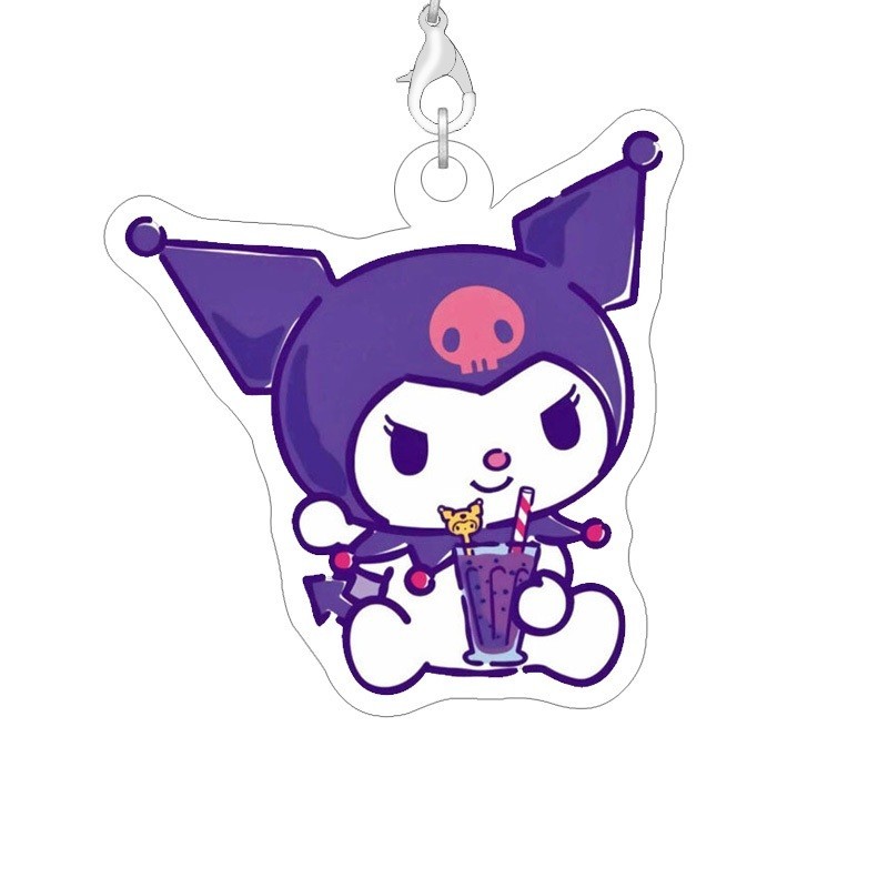Sanrio Kuromi Phone Strap Barrel Lanyard Acrylic Pendant Cartoon Bag Charm Phone Accessories Móc Khóa In Theo Yêu Cầu, Chất Liệu Mica Trong Suốt In 2 Mặt , Dày 4mm 4 Sanrio Kuromi Phone Strap Barrel Lanyard Acrylic Pendant Cartoon Bag Charm Phone Accessories Móc Khóa In Theo Yêu Cầu, Chất Liệu Mica Trong Suốt In 2 Mặt , Dày 4mm - Ảnh 4