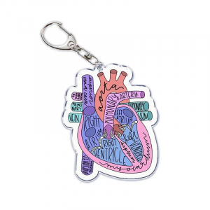 Simple Pink Heart Keychain, Popular Cute Fashion, Bag Hanging Móc Khóa In Theo Yêu Cầu, Chất Liệu Mica Trong Suốt In 2 Mặt , Dày 4mm