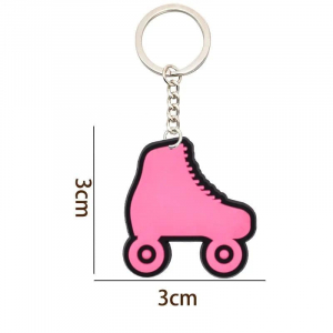 Skating Shoes Pink Pvc Soft Rubber Cartoon Keychain Fan Collectible Pendent Key Chain Toy For Móc Khóa In Theo Yêu Cầu, Chất Liệu Mica Trong Suốt In 2 Mặt , Dày 4mm