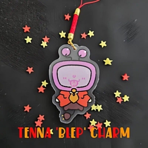 Tenna 'blep' Acrylic Phone Charm Cute Cartoon Game Character Pendant Móc Khóa In Theo Yêu Cầu, Chất Liệu Mica Trong Suốt In 2 Mặt , Dày 4mm