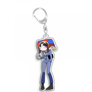 The Amazing Digital Circus Rata Pomni Caine Kinger Mica Selfmade Cute Cartoon Anime Keychain Móc Khóa In Theo Yêu Cầu, Chất Liệu Mica Trong Suốt In 2 Mặt , Dày 4mm
