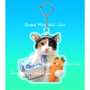 Tri Meme Cat Keychain Old Noodles Cat Chooses Hot Trend Senseless Items 2026 Cute Keychain Móc Khóa In Theo Yêu Cầu, Chất Liệu Mica Trong Suốt In 2 Mặt , Dày 4mm