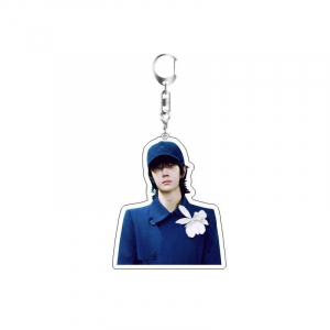 Wang Yibo Cute Mica Keychain Backpack Hanging Face Peripheral Support Birthday Wholesale Fan Móc Khóa In Theo Yêu Cầu, Chất Liệu Mica Trong Suốt In 2 Mặt , Dày 4mm