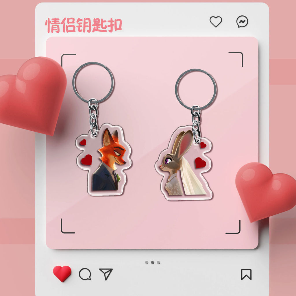Zootopia Keychain Women Wedding Key Chain For Men Judith Bride Key Ring Nick Anime Figure Móc Khóa In Theo Yêu Cầu, Chất Liệu Mica Trong Suốt In 2 Mặt , Dày 4mm 2 Zootopia Keychain Women Wedding Key Chain For Men Judith Bride Key Ring Nick Anime Figure Móc Khóa In Theo Yêu Cầu, Chất Liệu Mica Trong Suốt In 2 Mặt , Dày 4mm - Ảnh 2