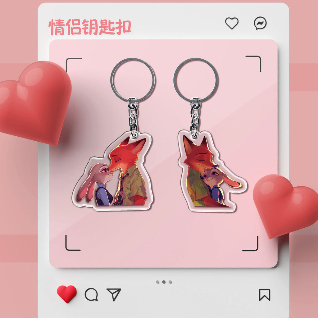 Zootopia Keychain Women Wedding Key Chain For Men Judith Bride Key Ring Nick Anime Figure Móc Khóa In Theo Yêu Cầu, Chất Liệu Mica Trong Suốt In 2 Mặt , Dày 4mm 4 Zootopia Keychain Women Wedding Key Chain For Men Judith Bride Key Ring Nick Anime Figure Móc Khóa In Theo Yêu Cầu, Chất Liệu Mica Trong Suốt In 2 Mặt , Dày 4mm - Ảnh 4