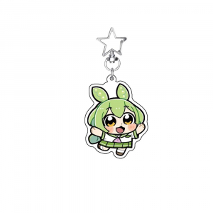 Zundamon Summer Sailor Coat Swimsuit Kawaii Anime Mica Keychain Holder Model 6cm Bkub Okawa Móc Khóa In Theo Yêu Cầu, Chất Liệu Mica Trong Suốt In 2 Mặt , Dày 4mm