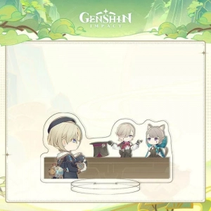 1pcs Anime Game Genshin Impact Lyney Freminet Minifigure Card Cosplay Table Decoration Mica Mô Hình Đứng Standee Anime,  In 2 Mặt, Cao 6cm, Trang Trí Decor Bàn Học