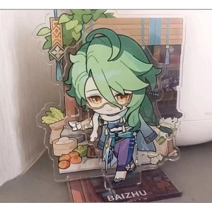 Genshin Impact Anime Figures Stand Plate Baizhu Desk Friends Kids Gift For Fans Ornament Mô Hình Đứng Standee Anime, In 2 Mặt, Cao 6cm, Trang Trí Decor Bàn Học