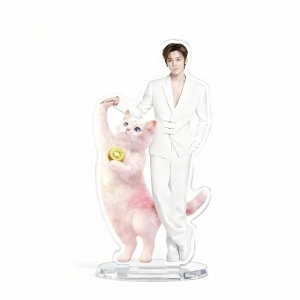 Hou Minghao Star Peripheral Creative Cat Linkage Acrylic Stand Desktop Decoration Fan Custom Charm Phone Personalized, Keychain, Mô Hình Đứng Standee Anime, In 2 Mặt, Cao 6cm, Trang Trí Decor Bàn Học, Balo