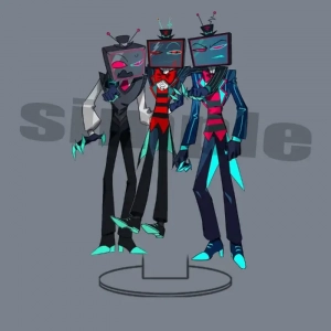 New Hell Figuers Vox Three Person Combination Stand Acrylic Desktop Standing Sign Model Custom Charm Phone Personalized, Keychain, Mô Hình Đứng Standee Anime, In 2 Mặt, Cao 6cm, Trang Trí Decor Bàn Học, Balo
