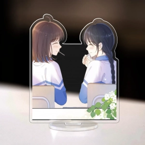 Standee, Glass Painting Keychain Of Her Sea Mountain Manhua School Life Study Desk Mô Hình Đứng Standee Anime, In 2 Mặt, Cao 6cm, Trang Trí Decor Bàn Học
