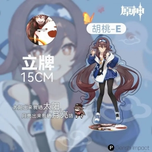Standee Model Hu Tao Anime Acrylic Genshin Impact Study Corner Desk Decoration Accessory_dh Mô Hình Đứng Standee Anime, In 2 Mặt, Cao 6cm, Trang Trí Decor Bàn Học