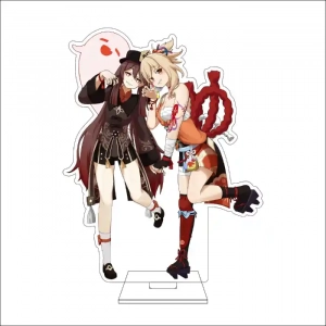 1 Anime Genshin Impact Cosplay Acrylic Figure Stand Plate Hutao Ornaments Gifts Custom Charm Phone Personalized, Keychain, Mô Hình Đứng Standee Anime, In 2 Mặt, Cao 6cm, Trang Trí Decor Bàn Học, Balo