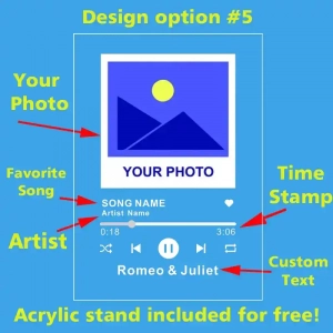 A5 Personalized Music Spotify Standee Plaque Clear Acrylic Scan Code Song Valentine's Custom Mô Hình Đứng Standee Anime, In 2 Mặt, Cao 6cm, Trang Trí Decor Bàn Học