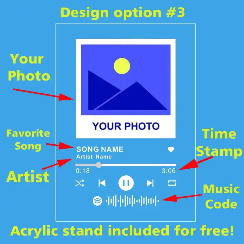 A5 Personalized Music Spotify Standee Plaque Clear Acrylic Scan Code Song Valentine's Custom Mô Hình Đứng Standee Anime, In 2 Mặt, Cao 6cm, Trang Trí Decor Bàn Học 4 A5 Personalized Music Spotify Standee Plaque Clear Acrylic Scan Code Song Valentine's Custom Mô Hình Đứng Standee Anime, In 2 Mặt, Cao 6cm, Trang Trí Decor Bàn Học - Ảnh 4
