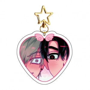 Anime Alien Stage Keychains Heart Shape Pendant Car Key Chain Acrylic Stand Mizi Sua Till Custom Charm Phone Personalized, Keychain, Mô Hình Đứng Standee Anime,  In 2 Mặt, Cao 6cm, Trang Trí Decor Bàn Học, Balo