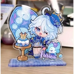 Anime Genshin Impact Focalors Furina Three Insertion Acrylic Figure Stand Model Plate Desk Custom Charm Phone Personalized, Keychain, Mô Hình Đứng Standee Anime, In 2 Mặt, Cao 6cm, Trang Trí Decor Bàn Học, Balo
