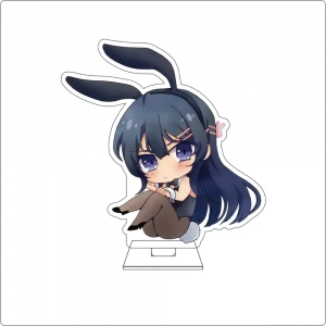 Anime rascal Does Not Dream Of Bunny Girl Senpai Cosplay Cute Acrylic Figure Stand Custom Charm Phone Personalized, Keychain, Mô Hình Đứng Standee Anime, In 2 Mặt, Cao 6cm, Trang Trí Decor Bàn Học, Balo