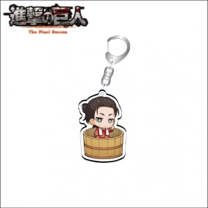 Attack On Titan Merch Eren Levi Mikasa Transparent Acrylic Keychain Stand Desktop Ornament Custom Charm Phone Personalized, Keychain, Mô Hình Đứng Standee Anime, In 2 Mặt, Cao 6cm, Trang Trí Decor Bàn Học, Balo