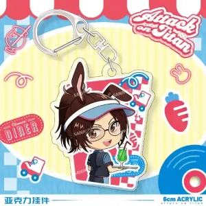 Attacking Giants Ramp Restaurant Levi Figure Acrylic Stand Q Erwin Acrylic Pendant Eren Pins Custom Charm Phone Personalized, Keychain, Mô Hình Đứng Standee Anime,  In 2 Mặt, Cao 6cm, Trang Trí Decor Bàn Học, Balo