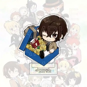 Bungo Stray Dogs Acrylic Stand & Keychain, Dazai Chuuya Akutagawa Figure, Flower Box Mini Custom Charm Phone Personalized, Keychain, Mô Hình Đứng Standee Anime, In 2 Mặt, Cao 6cm, Trang Trí Decor Bàn Học, Balo