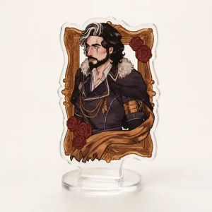Clair Obscur Expedition 33 Sciel Vintage Golden Frame Red Rose Acrylic Stand Model Plate Game Custom Charm Phone Personalized, Keychain, Mô Hình Đứng Standee Anime, In 2 Mặt, Cao 6cm, Trang Trí Decor Bàn Học, Balo