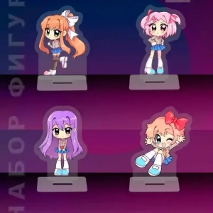 Cute Acrylic Figure Standee Set For Doki Doki Literature Club!sayori Yuri Monika Natsuki Custom Charm Phone Personalized, Keychain, Mô Hình Đứng Standee Anime, In 2 Mặt, Cao 6cm, Trang Trí Decor Bàn Học, Balo