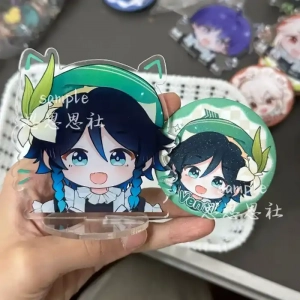 Dōjin Works Genshin Impact Cute Big-headed Dolls Maid Outfit Acrylic Stand Model Badge Plate Custom Charm Phone Personalized, Keychain, Mô Hình Đứng Standee Anime, In 2 Mặt, Cao 6cm, Trang Trí Decor Bàn Học, Balo
