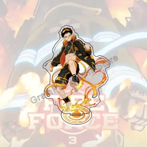 Fire Force Limited Acrylic Standee – Featuring Shinra Kusakabe & Arthur Boyle – Latest Custom Charm Phone Personalized, Keychain, Mô Hình Đứng Standee Anime, In 2 Mặt, Cao 6cm, Trang Trí Decor Bàn Học, Balo