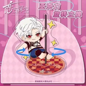 Game Love And Deepspace Rotating Pole Dance Stand Sylus Rafayel Xavier Zayne Cosplay Key Custom Charm Phone Personalized, Keychain, Mô Hình Đứng Standee Anime,  In 2 Mặt, Cao 6cm, Trang Trí Decor Bàn Học, Balo