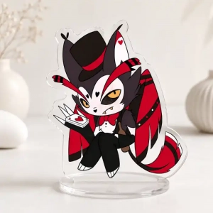 Hazbin Hotel Q Version Acrylic Stand Model Plate Anime Character Desktop Ornament Collectible Custom Charm Phone Personalized, Keychain, Mô Hình Đứng Standee Anime,  In 2 Mặt, Cao 6cm, Trang Trí Decor Bàn Học, Balo