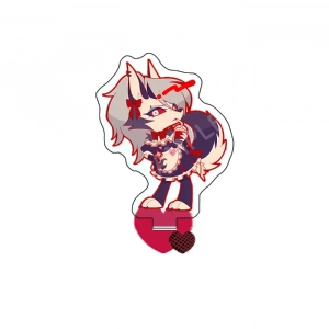 Hazbin Hotel/helluva Boss Blitzo Sitting Q Ver Acrylic Stand Keychain Cute Chibi Anime Custom Charm Phone Personalized, Keychain, Mô Hình Đứng Standee Anime, In 2 Mặt, Cao 6cm, Trang Trí Decor Bàn Học, Balo