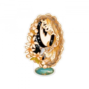 Hollow Knight 1 Acrylic Keyring Stand - Vintage Flower Design The Knight Hornet White Lady Custom Charm Phone Personalized, Keychain, Mô Hình Đứng Standee Anime, In 2 Mặt, Cao 6cm, Trang Trí Decor Bàn Học, Balo
