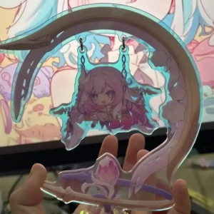 Honkai Impact 3rd Miss Pink Elf Elysia Play On A Swing Acrylic Figure Stand Model Desk Decor Custom Charm Phone Personalized, Keychain, Mô Hình Đứng Standee Anime, In 2 Mặt, Cao 6cm, Trang Trí Decor Bàn Học, Balo