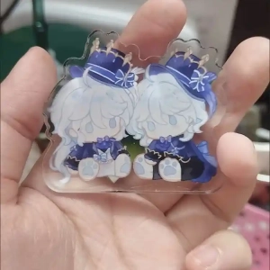 Hot Genshin Impact Focalors Furina Keychain Mini Acrylic Figure Stand Model Plate Diy Desk Custom Charm Phone Personalized, Keychain, Mô Hình Đứng Standee Anime,  In 2 Mặt, Cao 6cm, Trang Trí Decor Bàn Học, Balo
