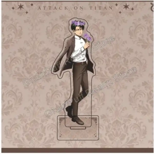 Levi Ackerman Acrylic Standee Holding Violet Bouquet Keychain Attack On Titan Character Custom Charm Phone Personalized, Keychain, Mô Hình Đứng Standee Anime, In 2 Mặt, Cao 6cm, Trang Trí Decor Bàn Học, Balo