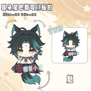 Original Big Head Tail And Ears Can Move Genshin Impact Acrylic Figure Stand Model Plate Desk Custom Charm Phone Personalized, Keychain, Mô Hình Đứng Standee Anime, In 2 Mặt, Cao 6cm, Trang Trí Decor Bàn Học, Balo