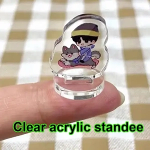 Personalized Mini Standee Custom Anime Figure Clear Acrylic Model Plate Decor Photo Standing Custom Charm Phone Personalized, Keychain, Mô Hình Đứng Standee Anime,  In 2 Mặt, Cao 6cm, Trang Trí Decor Bàn Học, Balo