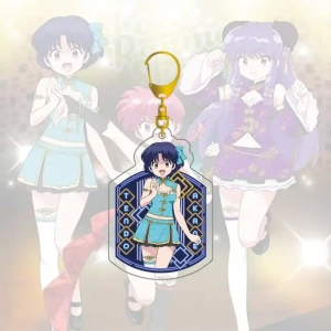 Ranma 1/2 Acrylic Stand Keychain, Ranma Akane Shampoo Figure, Chinese Qipao Dress Ver. Anime Custom Charm Phone Personalized, Keychain, Mô Hình Đứng Standee Anime, In 2 Mặt, Cao 6cm, Trang Trí Decor Bàn Học, Balo