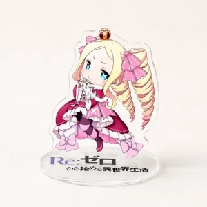 Re Zero Chibi Acrylic Stand Model Plate Keychain Set Anime Character Desktop Collectible Custom Charm Phone Personalized, Keychain, Mô Hình Đứng Standee Anime, In 2 Mặt, Cao 6cm, Trang Trí Decor Bàn Học, Balo