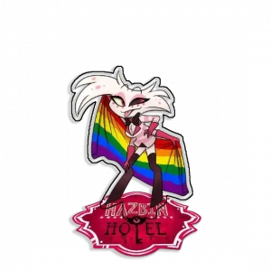 Standing Sign For Hazbin Hotel Vaggie Charlie Husk Acrylic Desktop Stand Decorating Self Made Custom Charm Phone Personalized, Keychain, Mô Hình Đứng Standee Anime, In 2 Mặt, Cao 6cm, Trang Trí Decor Bàn Học, Balo