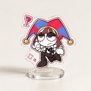 The Amazing Digital Circus Pomni Q Version Acrylic Stand Model Plate Keychain Cartoon Custom Charm Phone Personalized, Keychain, Mô Hình Đứng Standee Anime, In 2 Mặt, Cao 6cm, Trang Trí Decor Bàn Học, Balo