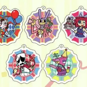The Circus Anime Peripherals Jax Figure Latest Acrylic Stand Pomni Figurine Acrylic Pendant Custom Charm Phone Personalized, Keychain, Mô Hình Đứng Standee Anime, In 2 Mặt, Cao 6cm, Trang Trí Decor Bàn Học, Balo